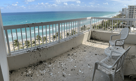 bird poop on balcony