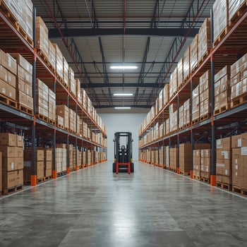 forklift in warehouse