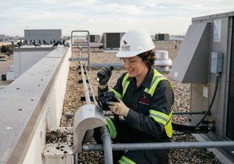 inspecting roof