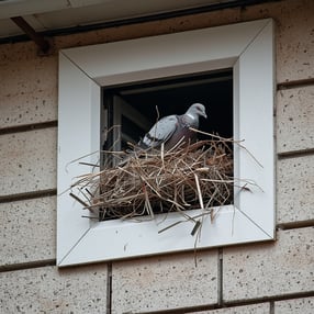 pigeon in nest