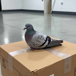 pigeon on box