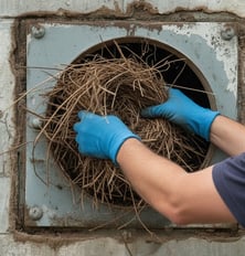 taking bird nest out of vent